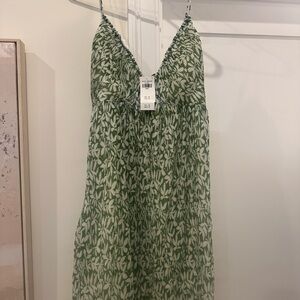 Abercrombie Green and White Patterned Dress